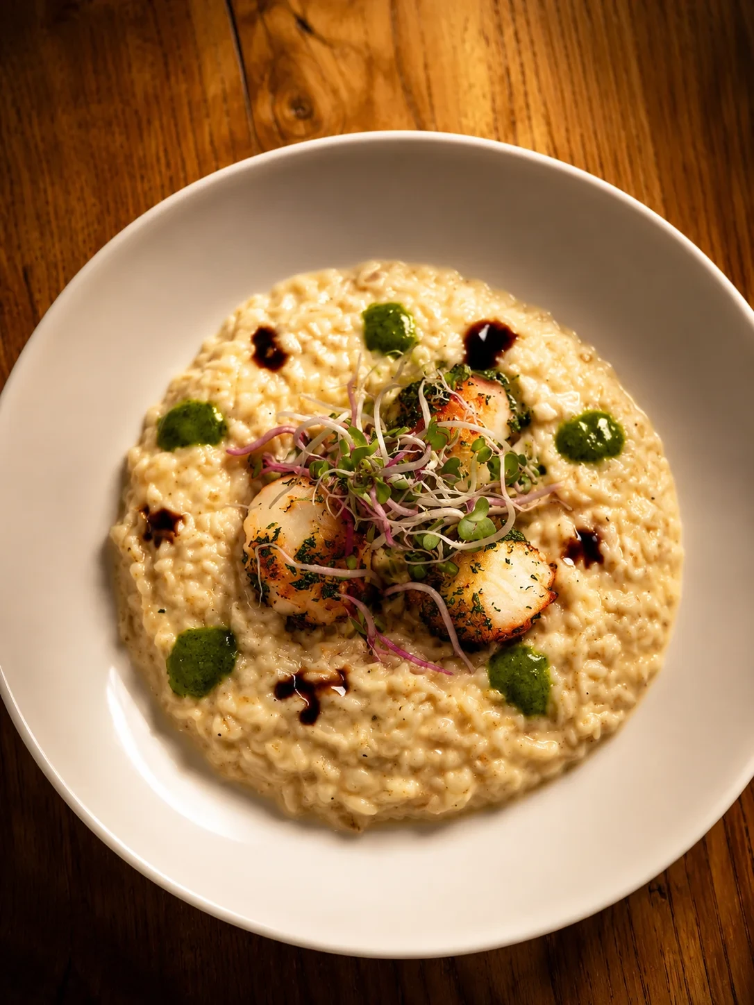 Risotto crémeux aux Saint-Jacques et herbes fraîches