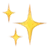 Trois étoiles dorées scintillantes sur fond transparent.