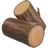Deux bûches de bois empilées.